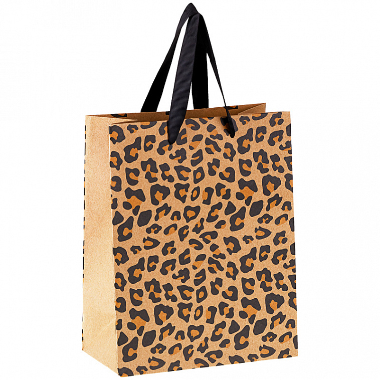 Пакет подарочный MESHU "Leopard style" 18*23*10 см , крафт