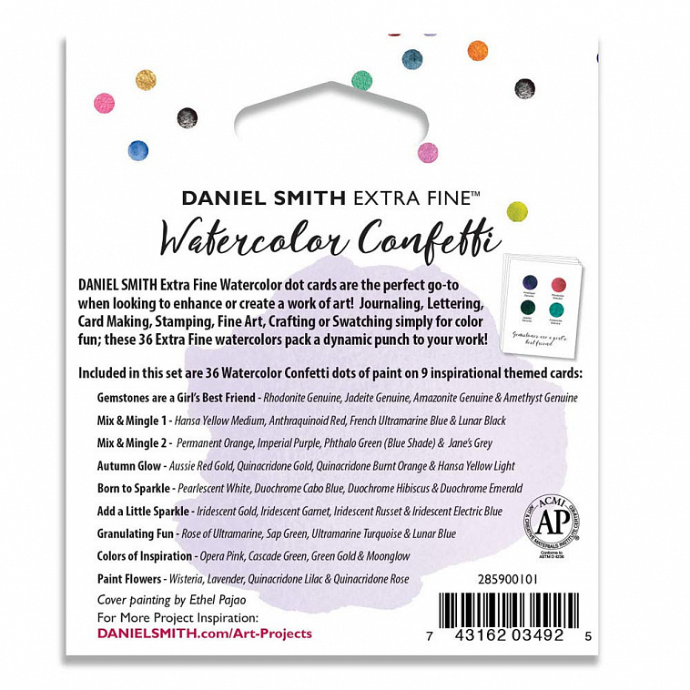 Набор маленьких цветовых карт Daniel Smith "Watercolor confetti" 36 цветов